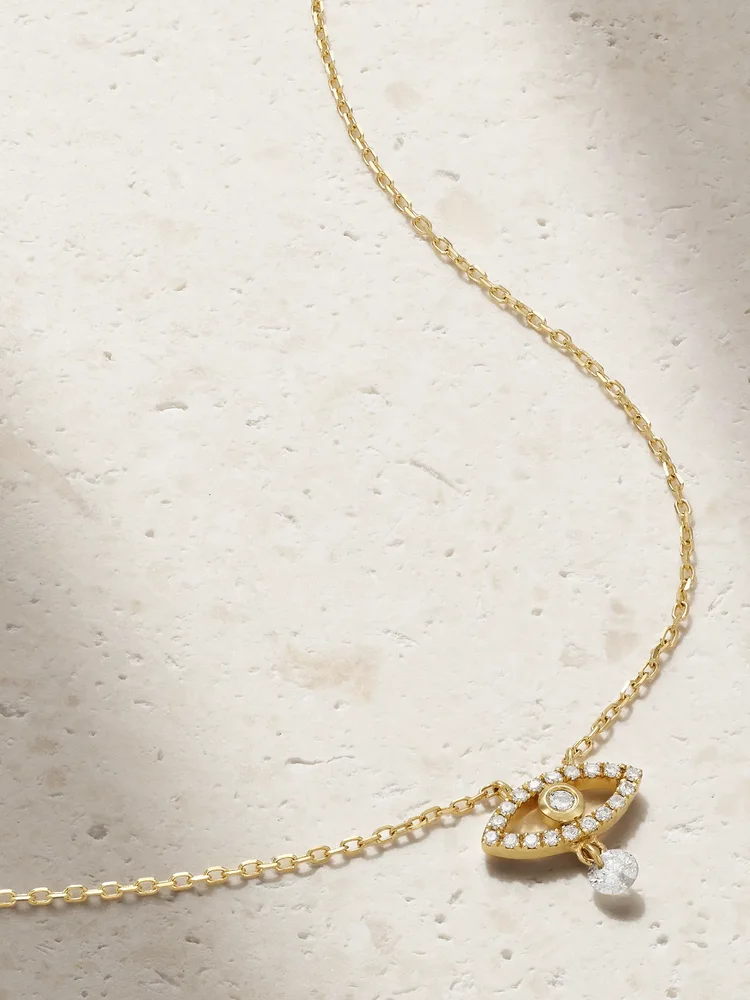 Evil Eye 18-karat gold diamond necklace