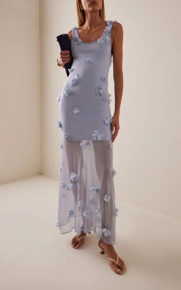 Ivi Floral Applique Midi Dress