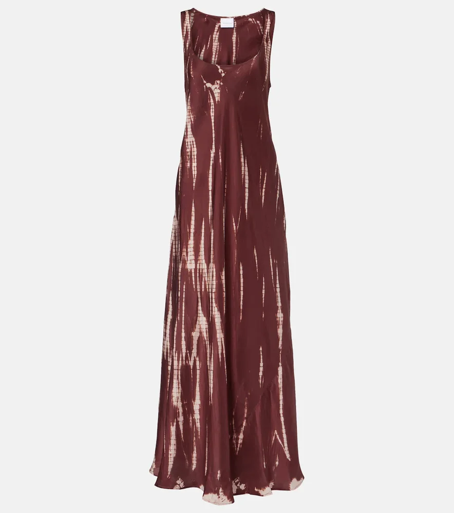 Tie-dye silk maxi dress