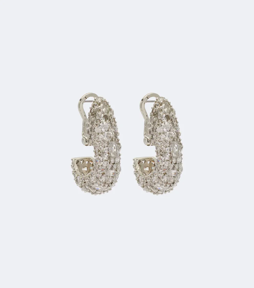 Crystal-embellished hoop earrings