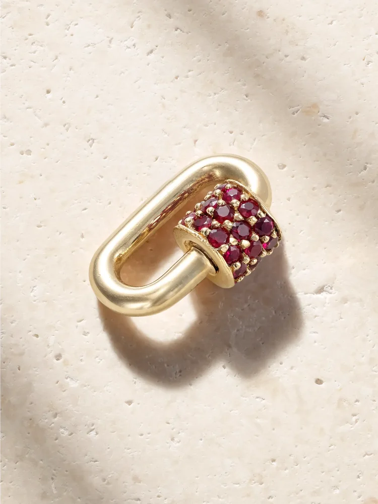 Stoned Chubby Babylock 14-karat gold ruby pendant