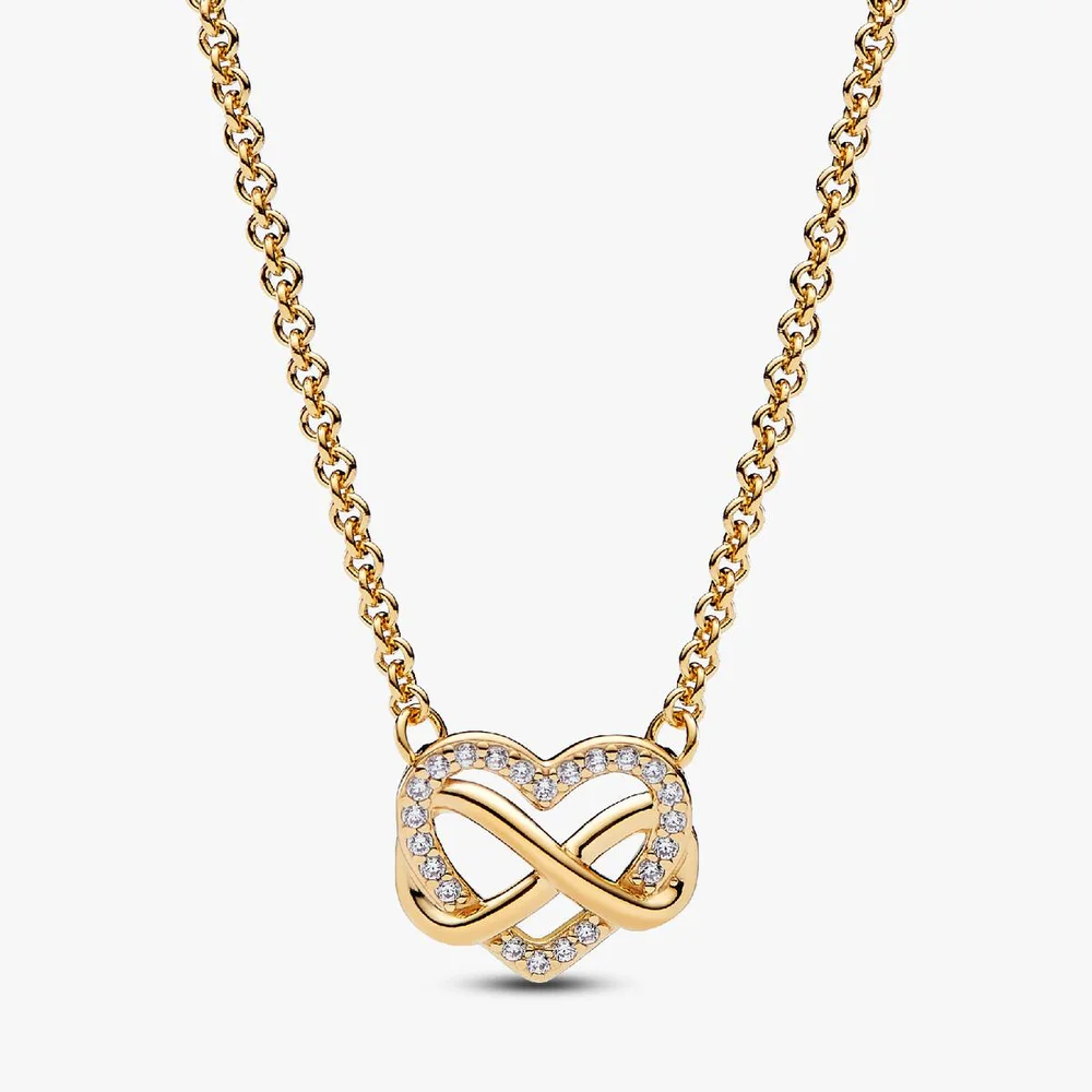 Sparkling Infinity Heart Collier Necklace