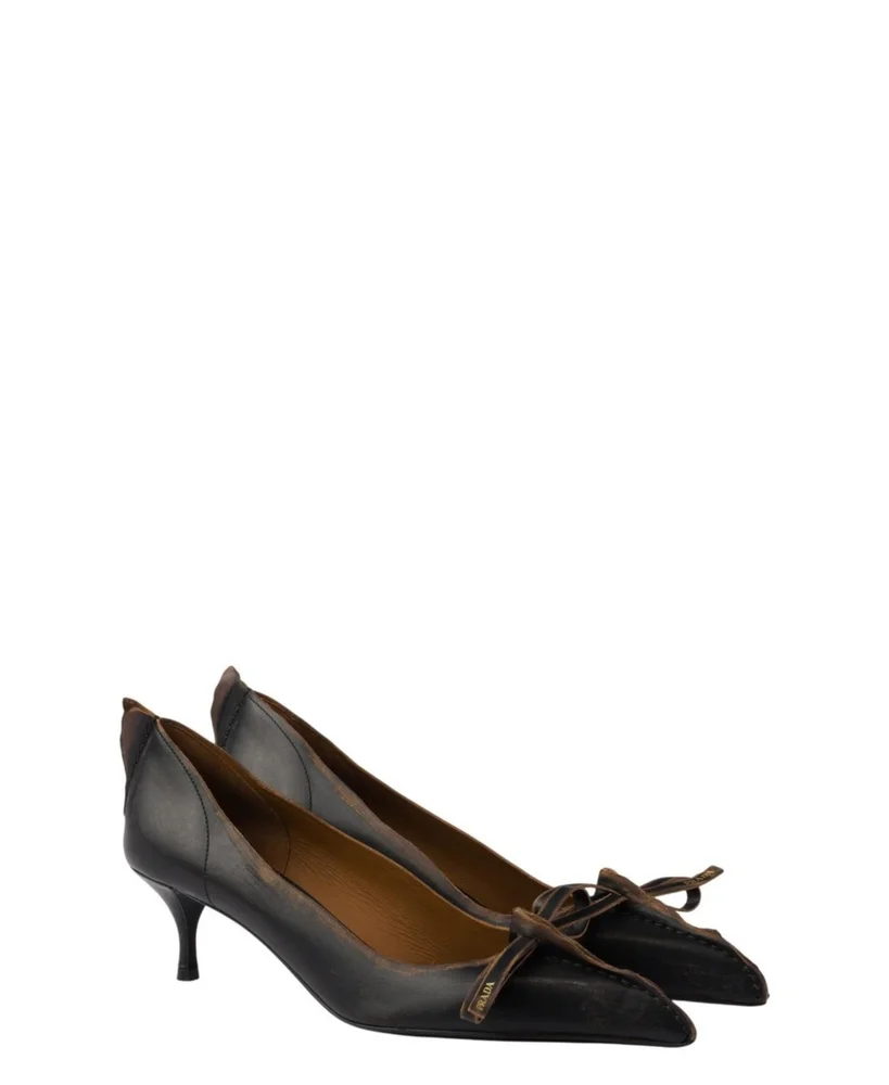 Antiqued Leather Pumps