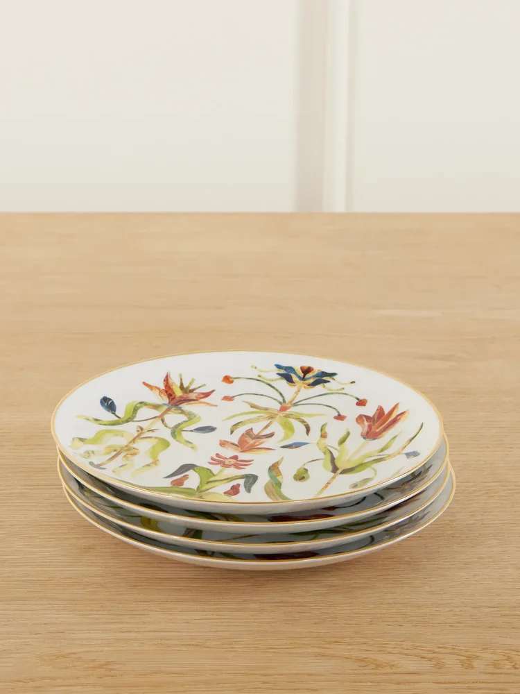 Grand Tour Gold-Plated Dessert Plates, Set of 4