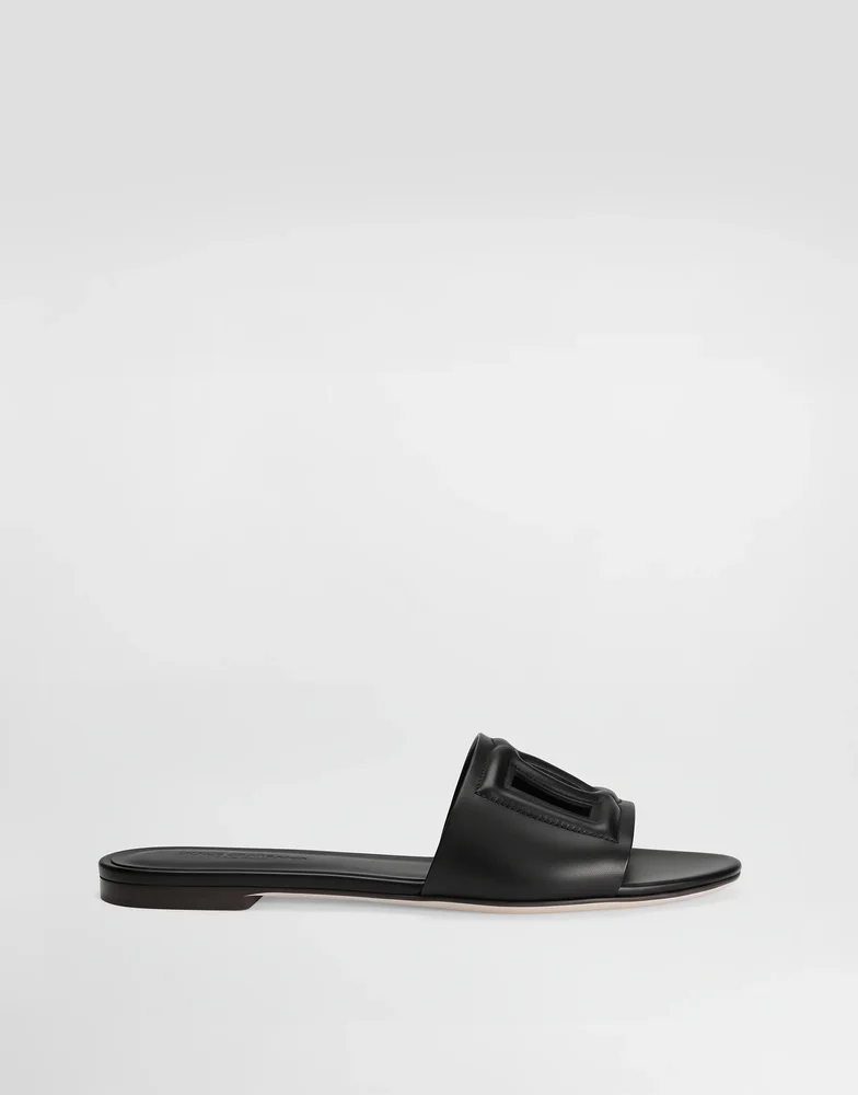 Calfskin slides with DG Millennials logo