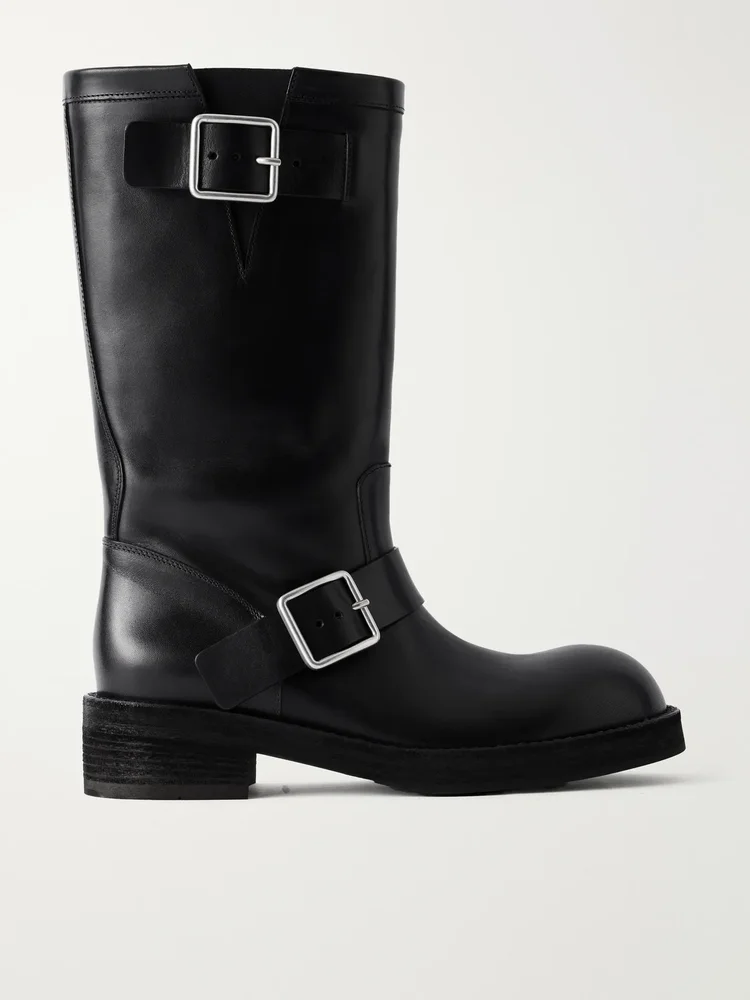 Sarith Engineer buckled leather biker boots