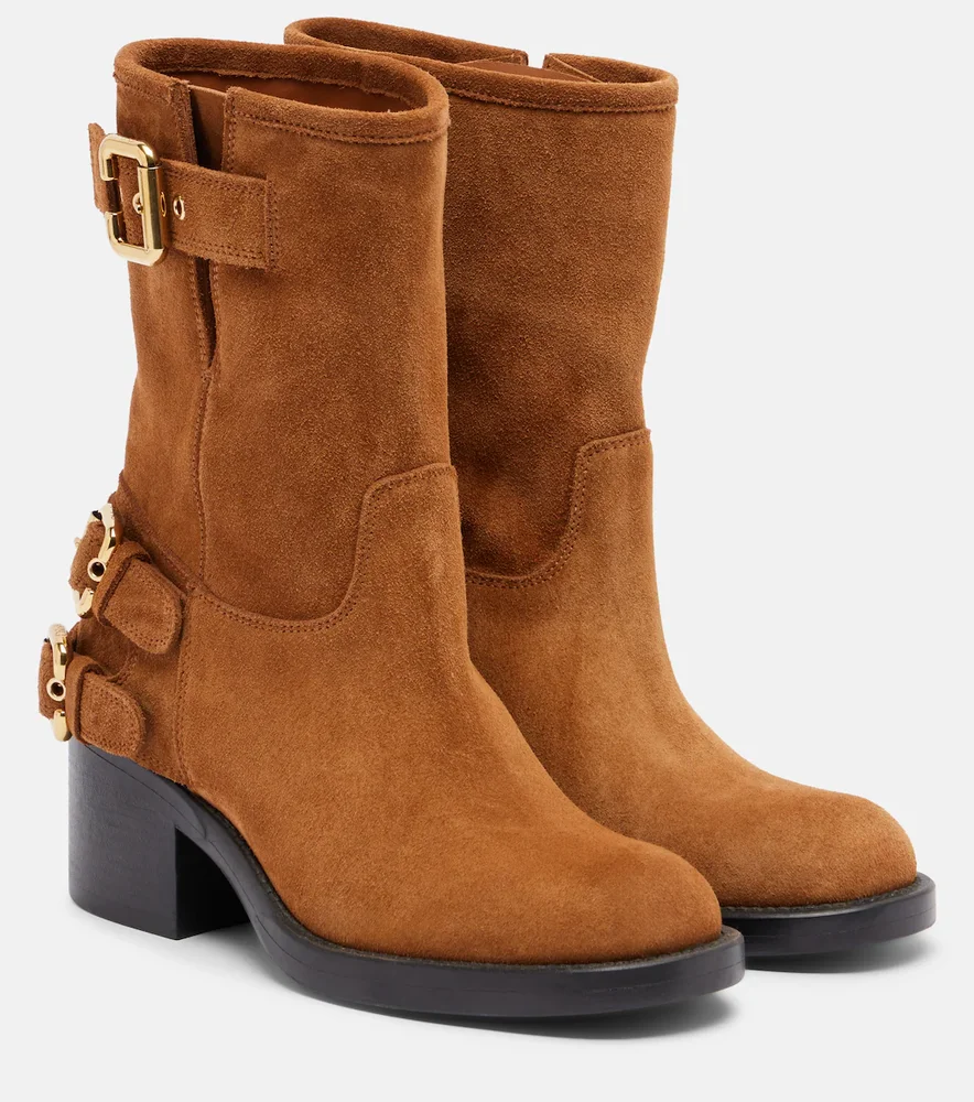 Dakota suede biker boots