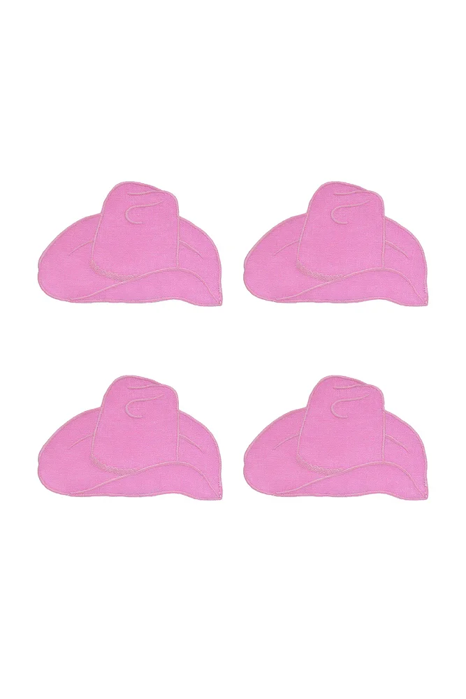 Pink Cowboy Hat Cocktail Napkins Set Of 4