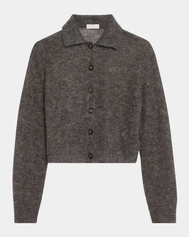 Metallic Cashmere Collared Cardigan