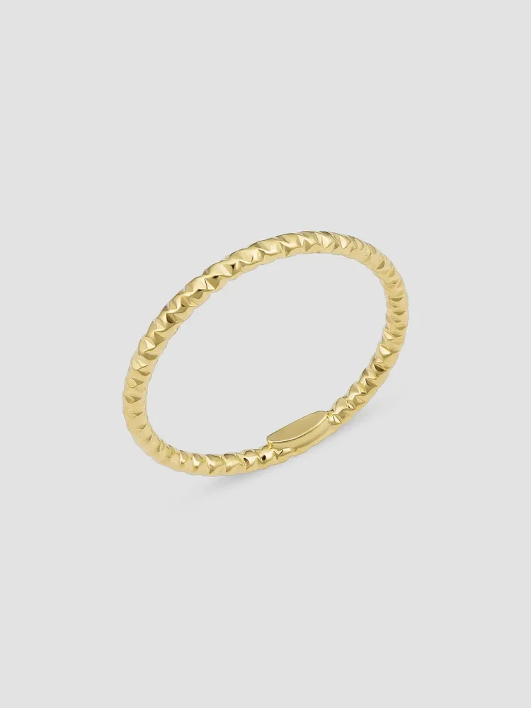 14K Yellow Solid Gold Skyline Ring