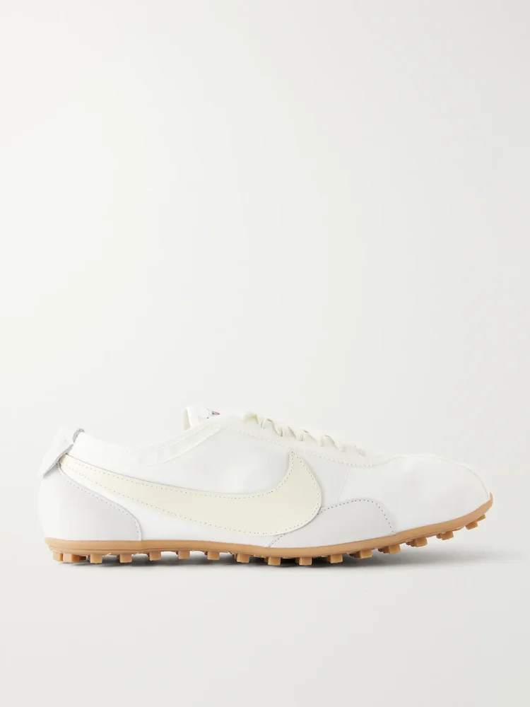 NIKE Moon Shoe Leather-Trimmed Shell Sneakers
