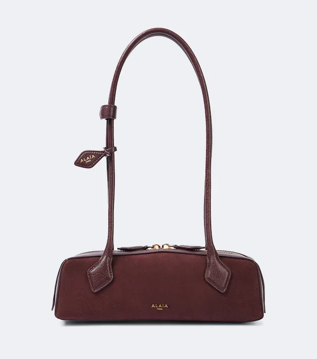 Le Teckel Small suede shoulder bag