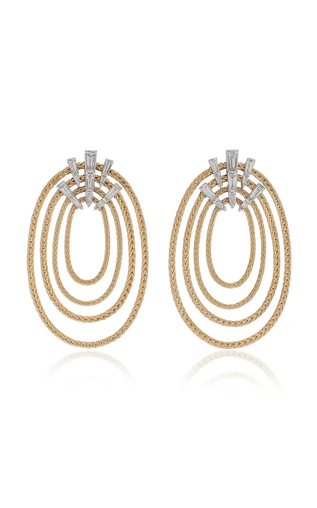Together 18K Yellow And White Gold Diamond Earrings