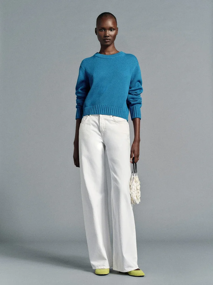 Eleni Cotton Crew Sweater