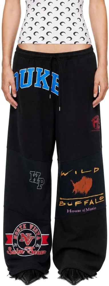 Black Regenerated Graphic Jersey Sweatpants