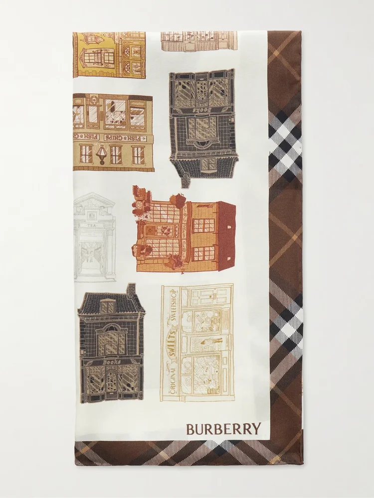 Printed silk-twill scarf