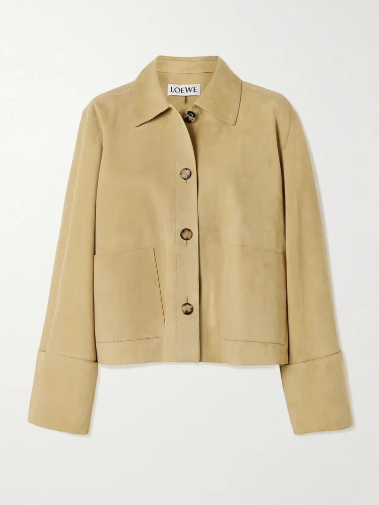 Paneled suede jacket
