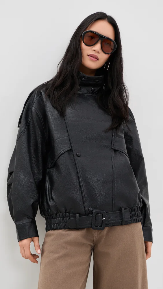 Rogue Faux Leather Bomber Jacket