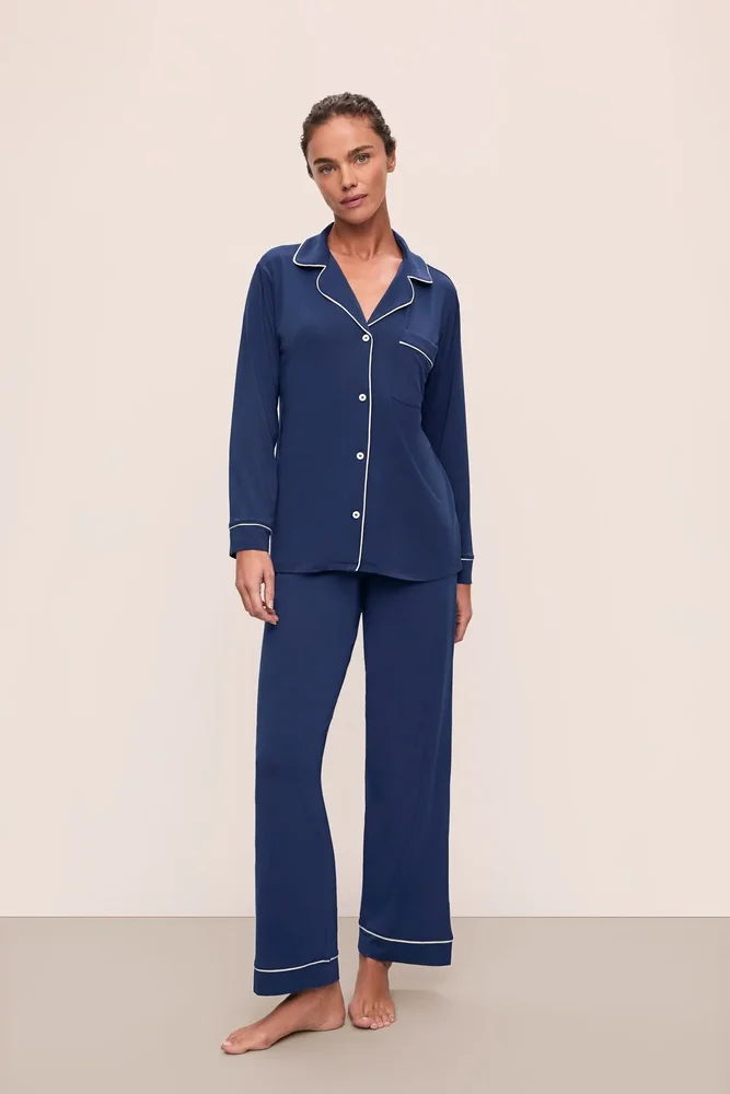 Gisele TENCEL Modal Long PJ Set, Navy/Ivory