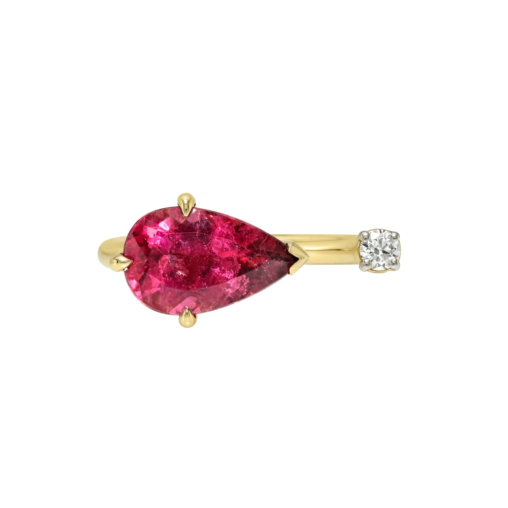 Ember Rubellite and Diamond Nexus Ring