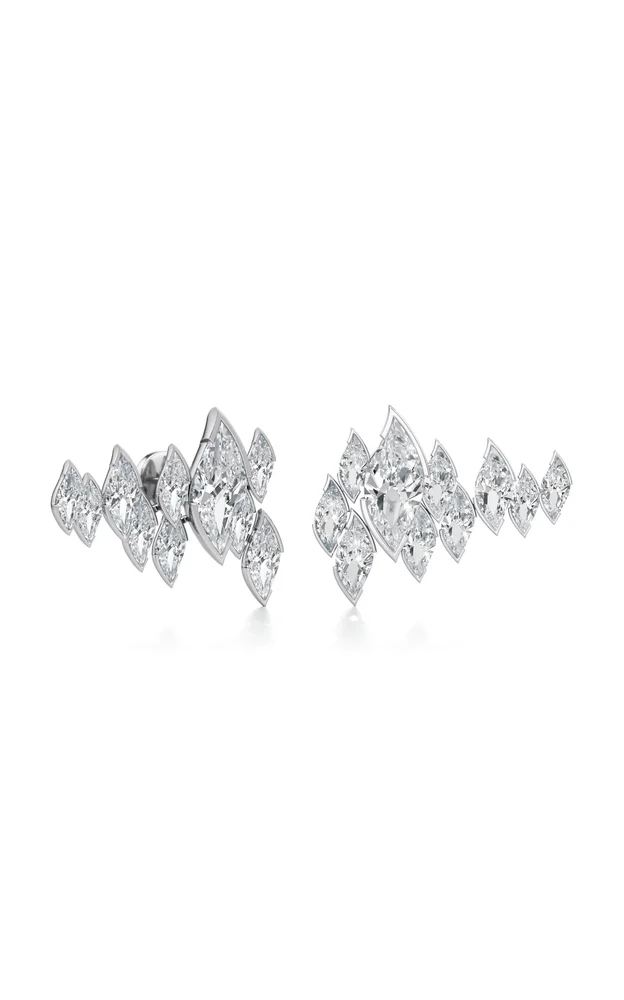 Flame 18K Yellow Gold Diamond Earrings