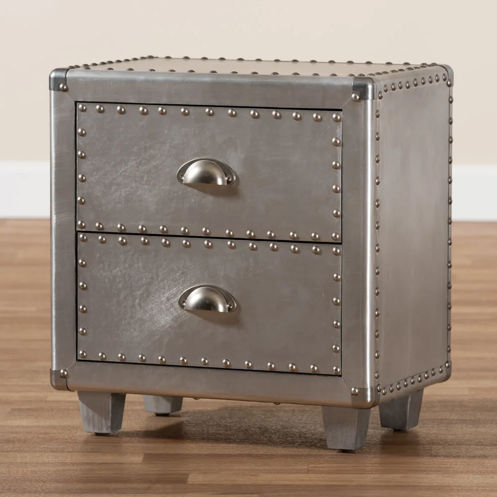 Berkely 2-Drawer Metal Nightstand