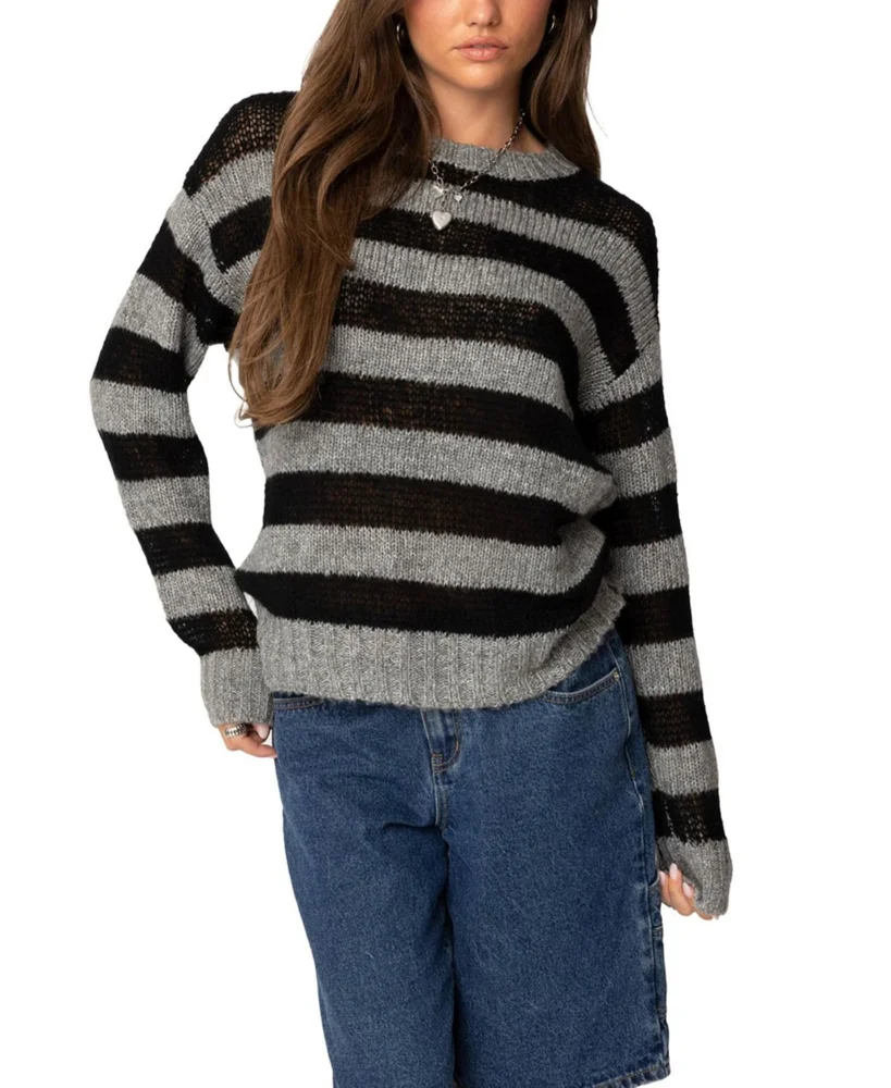 Light Knit Striped Sweater