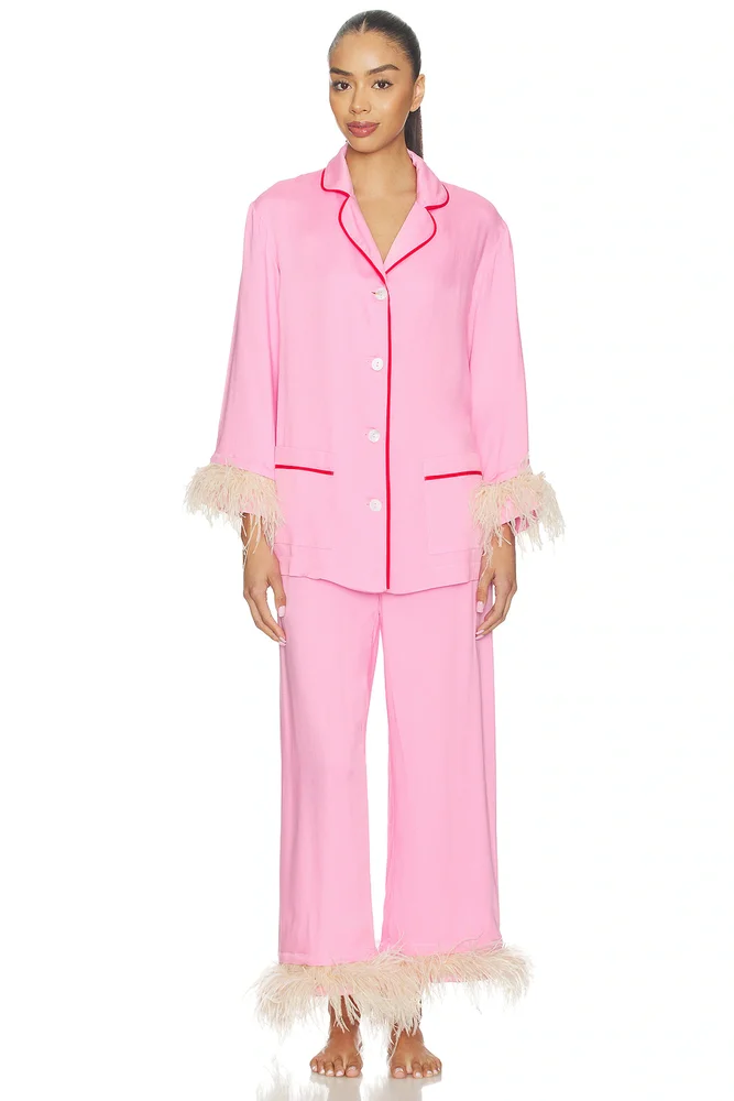 Party Pajama Set With Detachable Feathers