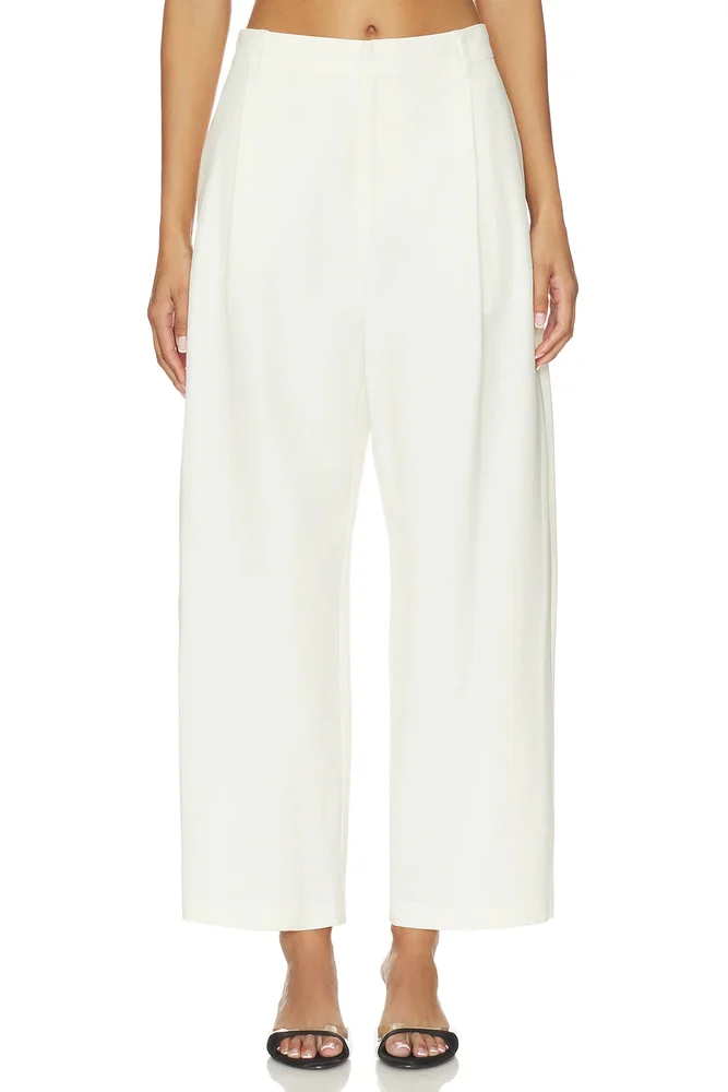 Pintuck Trouser in Cream