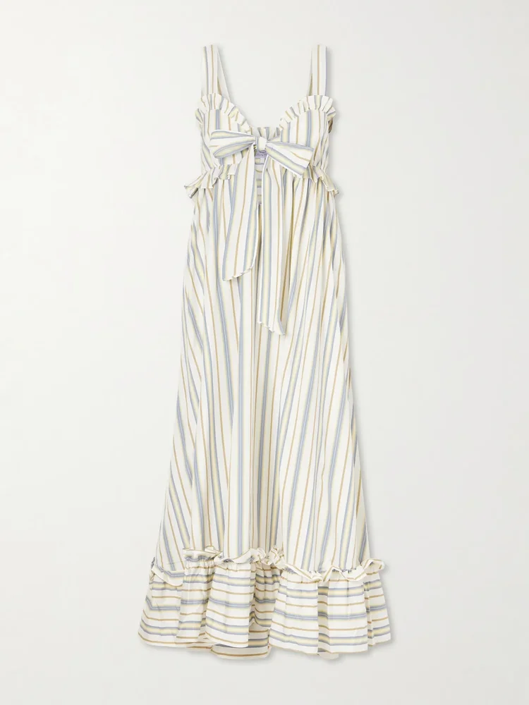 Valentina striped cotton maxi dress