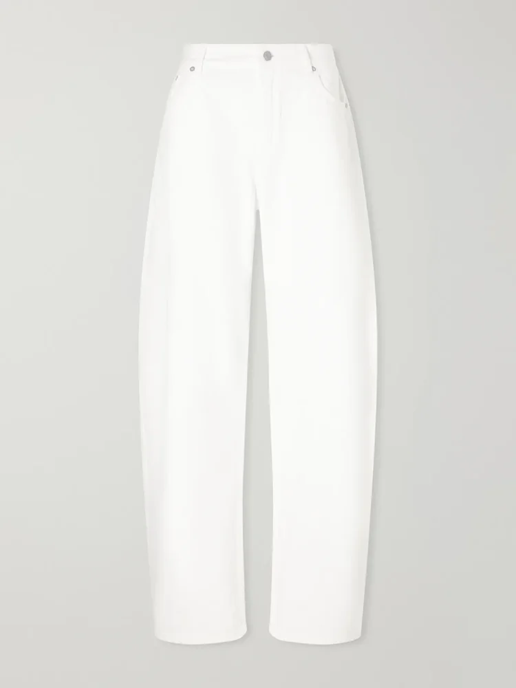 Mid-rise barrel-leg jeans