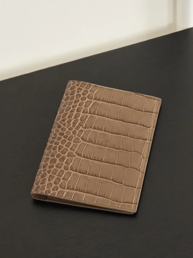 Mara croc-effect leather passport cover