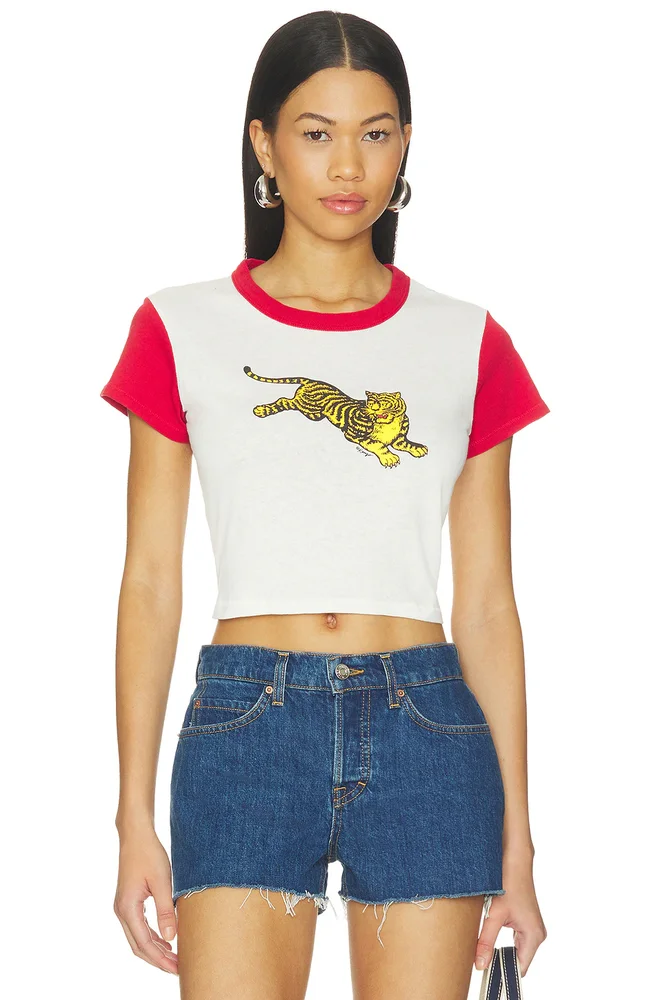 Jumping Tiger Cropped T-shirt