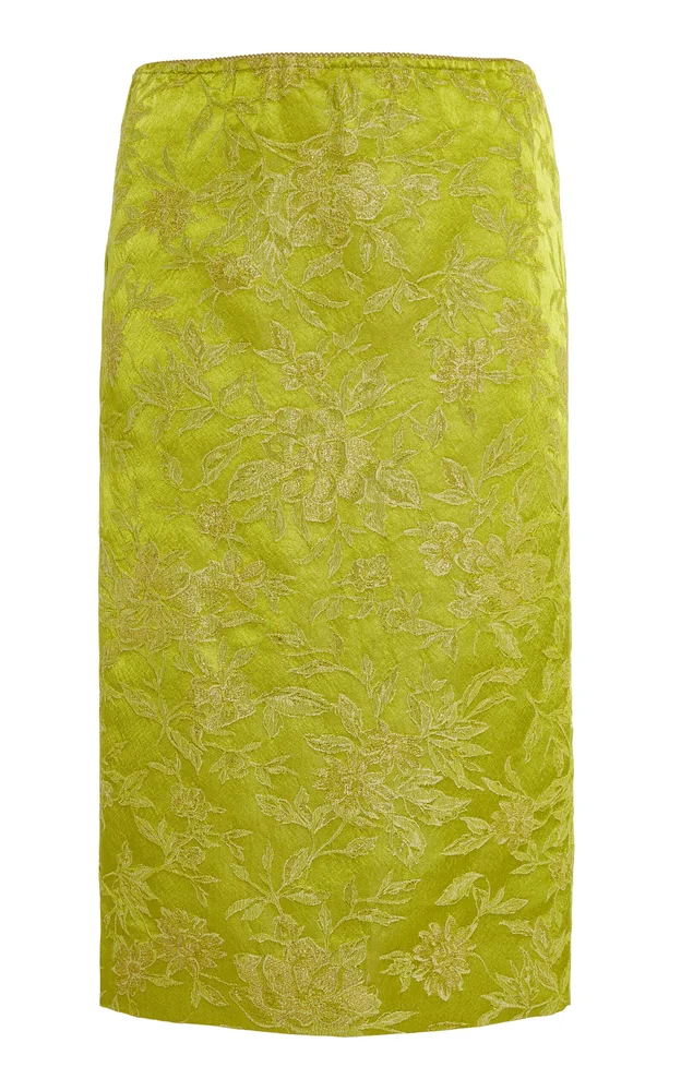 Floral Brocade Midi Skirt