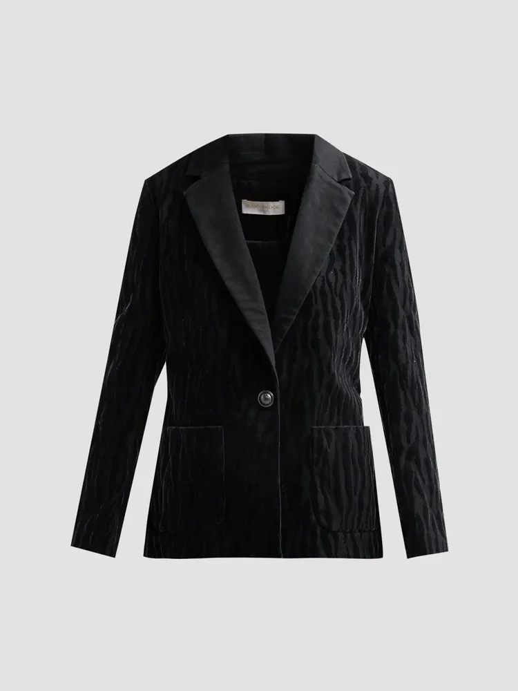 Liana Cotton-Blend Velvet Blazer
