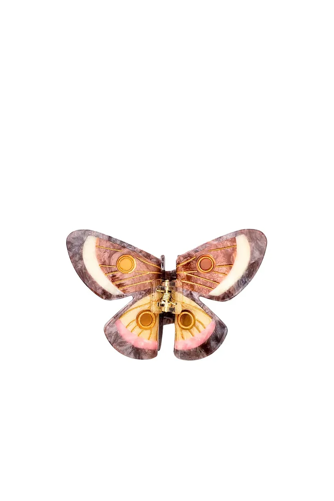 Hand-painted Emperor Silk Moth Claw Hair Clip
