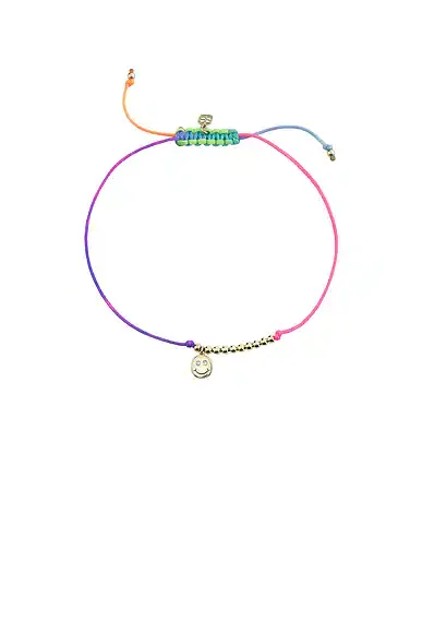 Double Stone Happy Face Cord Bracelet