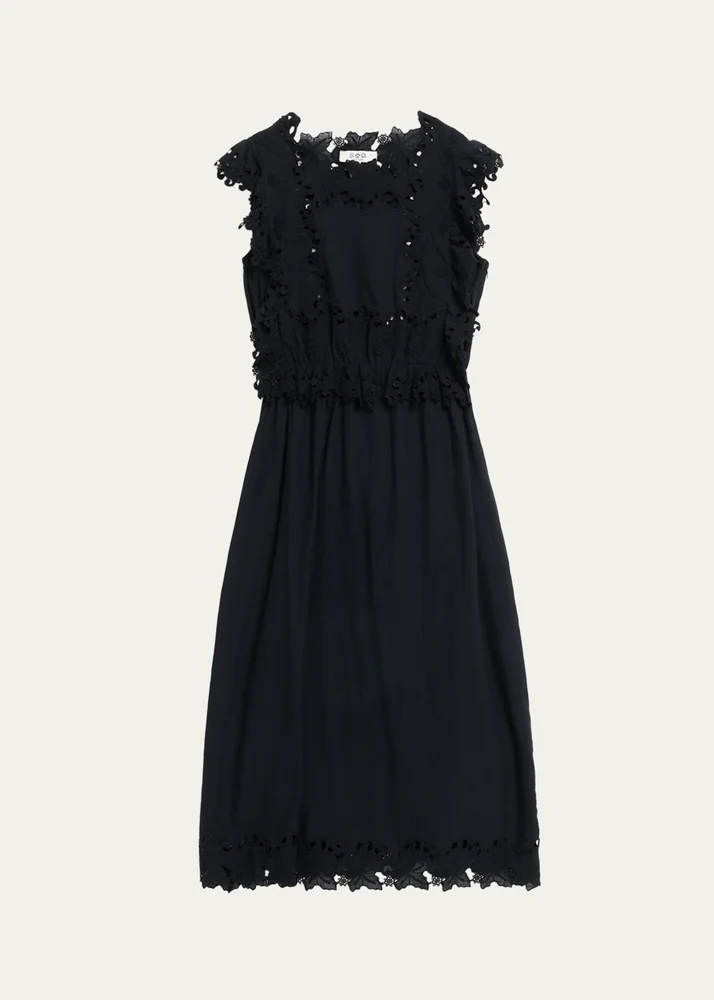 Eleannora Embroidered Midi Dress