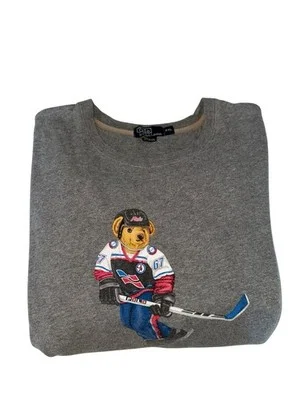 Vintage Polo Ralph Lauren Bear Hockey Crewneck Sweatshirt