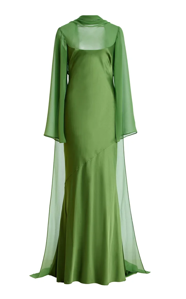 Exclusive Devlyn Sheer-Overlay Gown