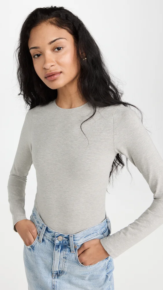 Everyday Classic Long Sleeve Thong Bodysuit