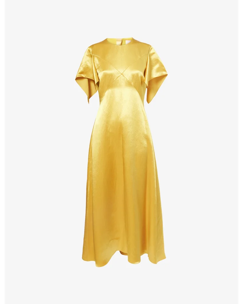 Sola Hammered Satin Midi Dress