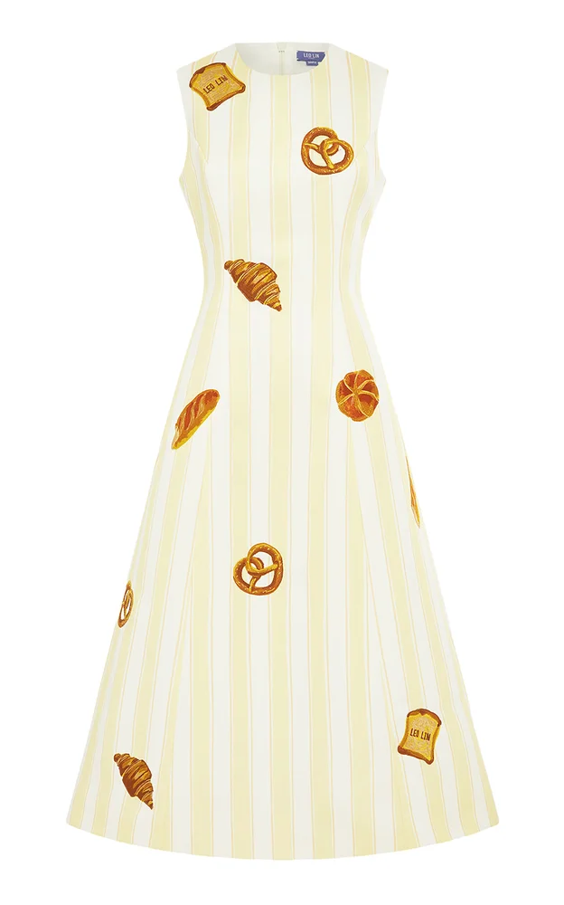 Cleo Embroidered Twill Midi Dress