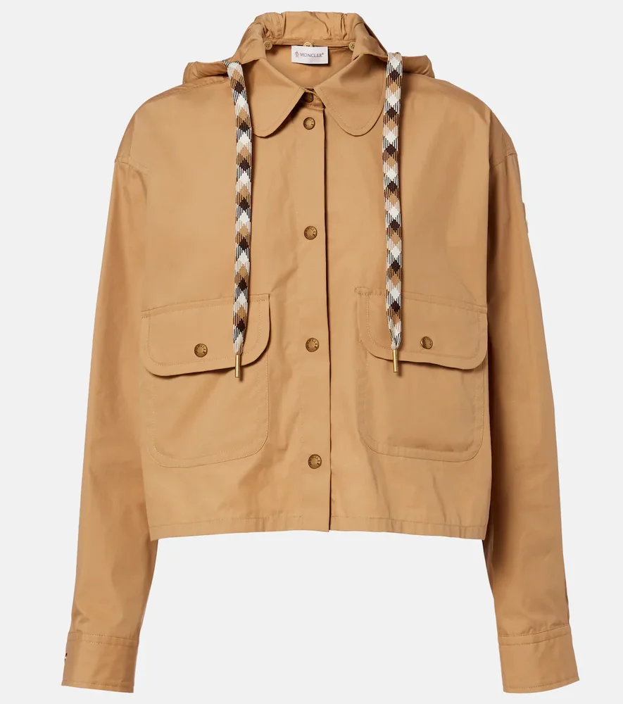 Hooded cotton-blend jacket