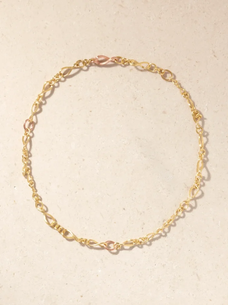 Love Collier mini 18-karat yellow and rose gold necklace