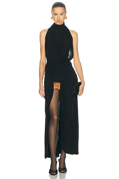 Stretch Viscose Long Dress