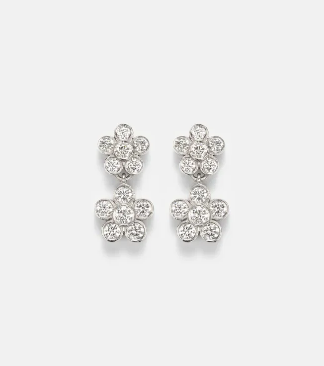 Blossom Daisy Duo 18kt white gold earrings with diamonds