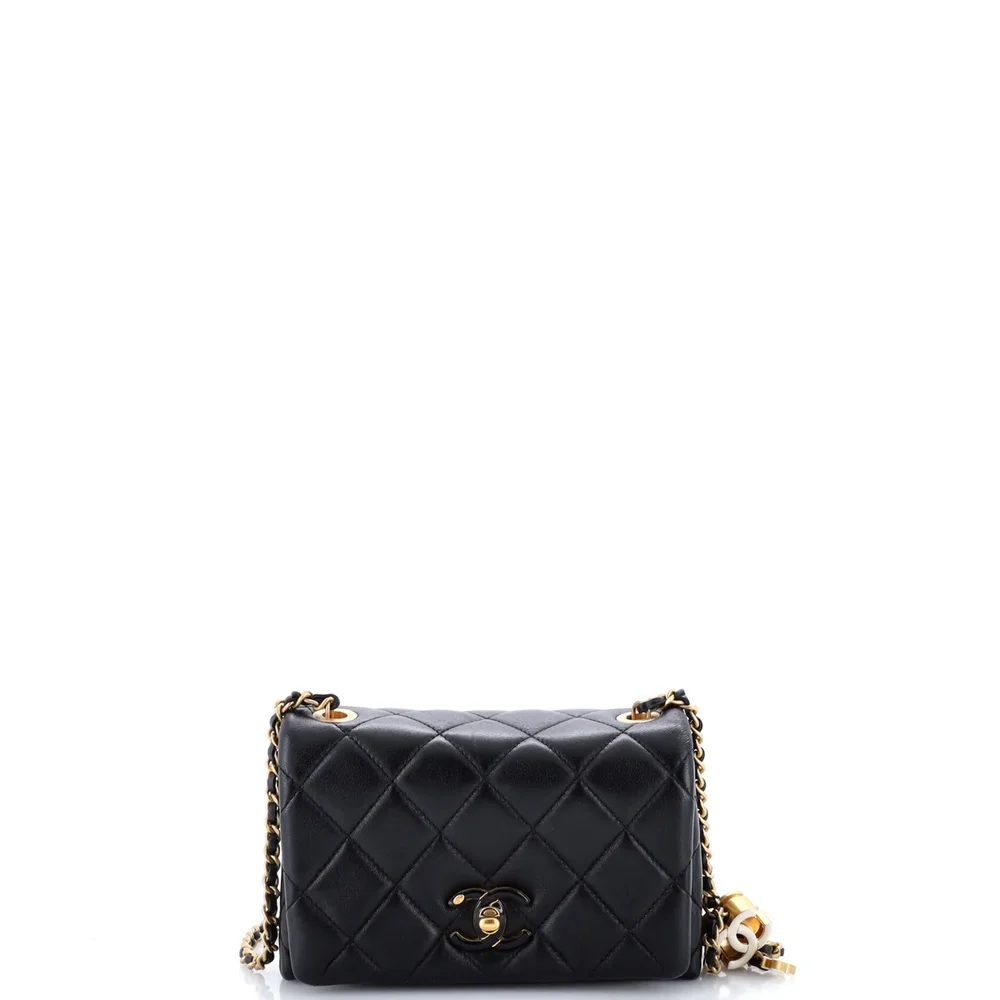 Chanel Enamel Multi CC Chain Flap Bag Quilted Lambskin Mini