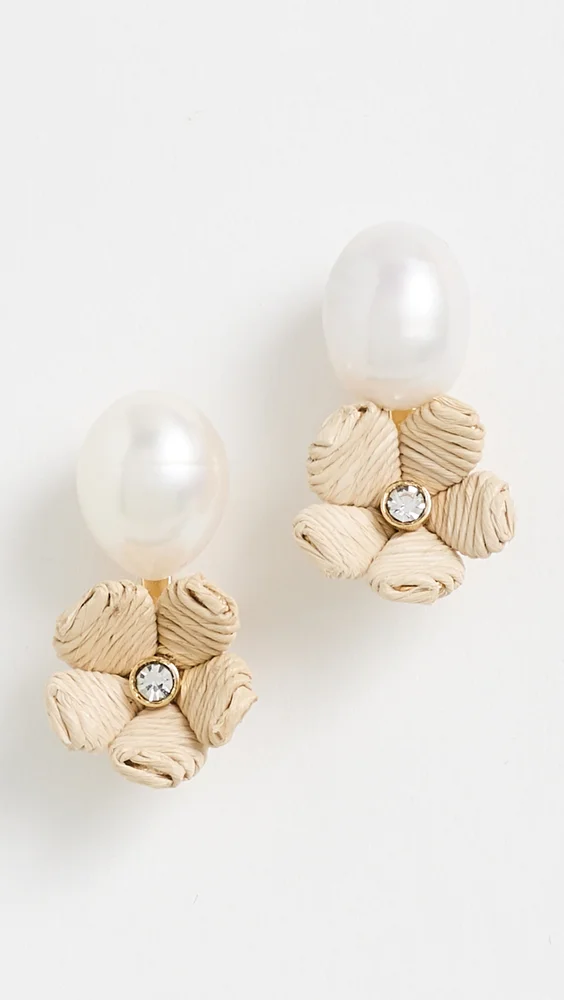 Floral Double Drop Stud Earrings