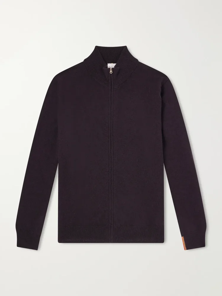 Cashmere Zip-Up Cardigan